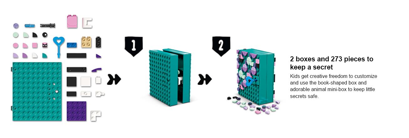 LEGO DOTS Secret Boxes Jewellery Box Room Decor Set 41925 Toys Zavvi UK